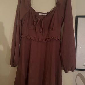 Lush Long Sleeve Dress, Mauve, Size L